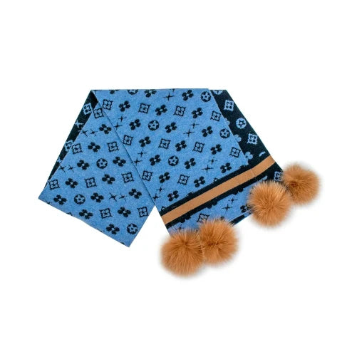 Mitchie's Matchings Blue Monogram Pattern Scarf