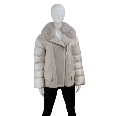 Mitchie's Matchings Cream Lamb Jacket with Fox Collar