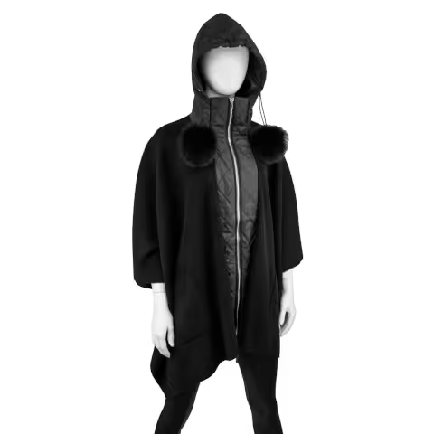 Mitchie's Matchings Knit Poncho with Nylon Trim