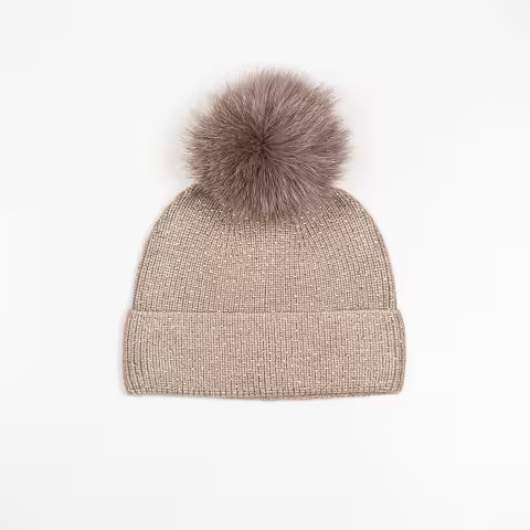 Mitchie's Matchings Sparkle Beanie with Fox Pom