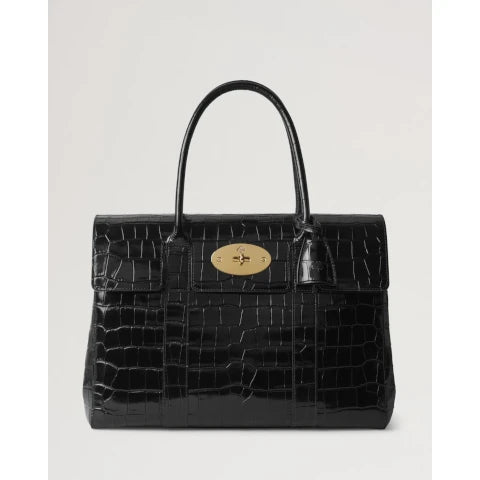 Mulberry Bayswater in Black Croc