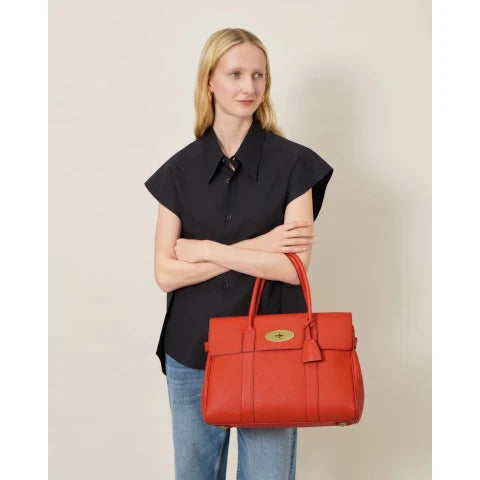 Mulberry Bayswater Small Classic Grain in Coral