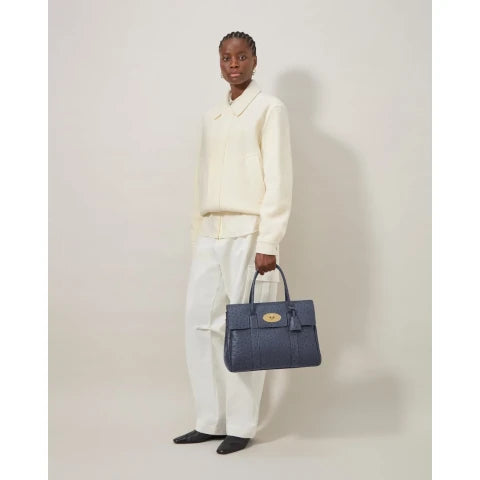 Mulberry Bayswater in Stormy Blue Ostrich