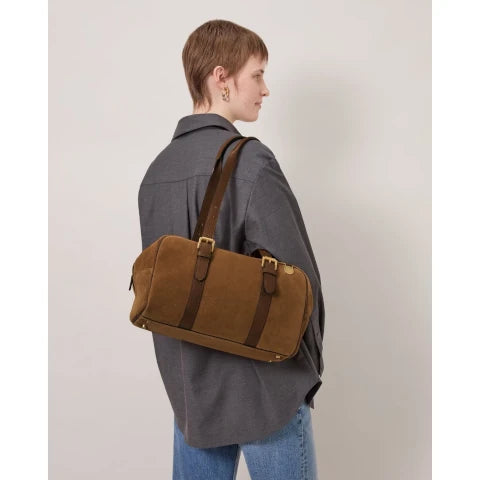 Mulberry Boston in Vintage Oak Suede