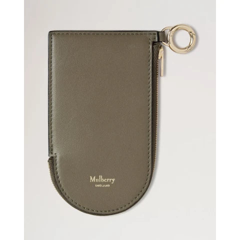 Mulberry Cardholder Keyring in Linen Green