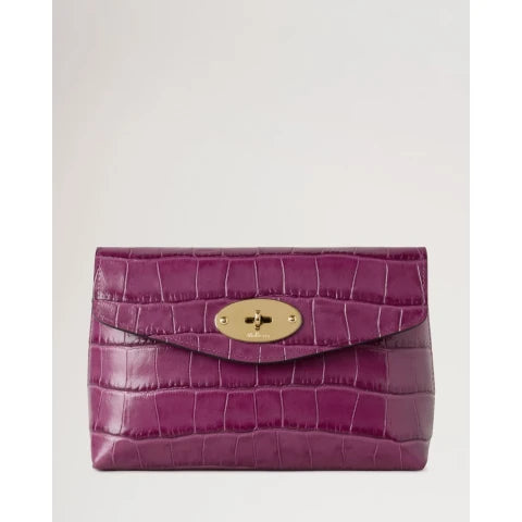 Mulberry Darley Cosmetic Pouch in Orchid Croc