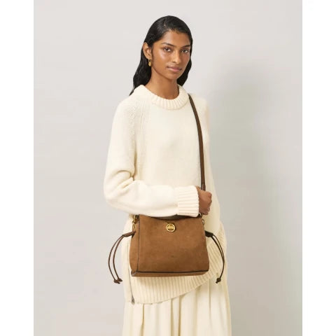 Mulberry Small Iris in Vintage Oak Suede