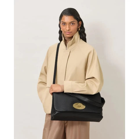 Mulberry Large Delilah in Black Small Classic Grain