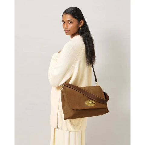 Mulberry Large Delilah in Vintage Oak Suede