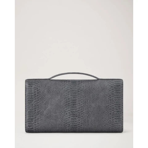 Mulberry Medium Lily in Foggy Grey Waxed Snake Print