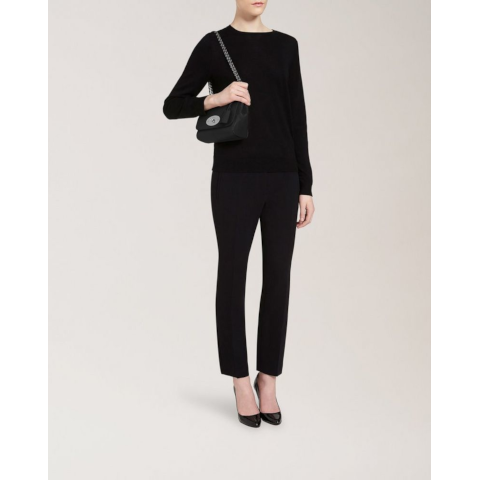 Mulberry Lily in Black Glossy Goat Leather