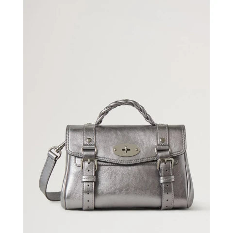 Mulberry Mini Alexa in Pewter Metallic