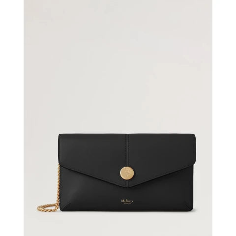 Mulberry Press Stud Pochette on Chain in Black