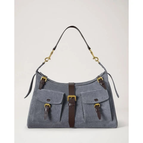 Mulberry Roxanne Shoulder Bag in Foggy Grey Suede
