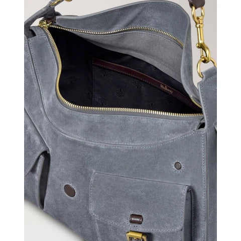 Mulberry Roxanne Shoulder Bag in Foggy Grey Suede