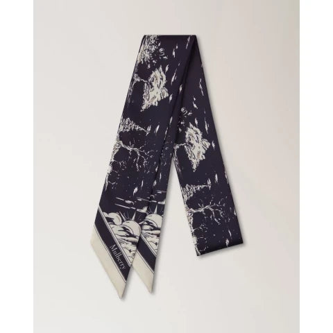 Mulberry British Park Skinny Scarf in Aubergine