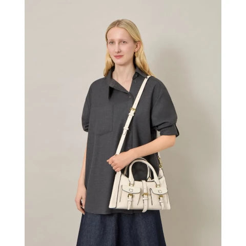Mulberry Small Roxanne in High Shine Eggshell