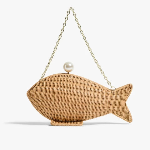 Pamela Munson Go Fish Clutch with Pearl