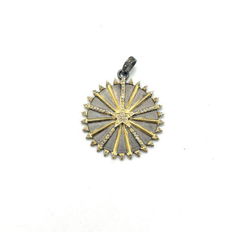 Paula Rosen Two Tone Starburst Diamonds Charm