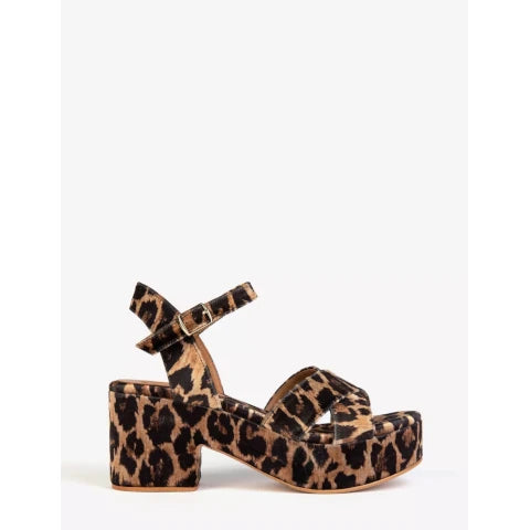 Penelope Chilvers Azalea Leopard Velvet Sandal