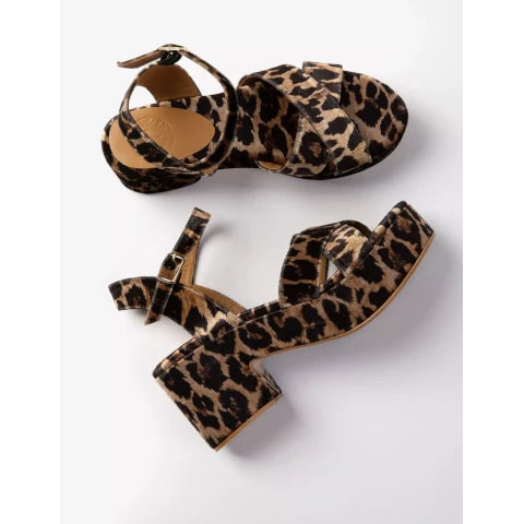 Penelope Chilvers Azalea Leopard Velvet Sandal