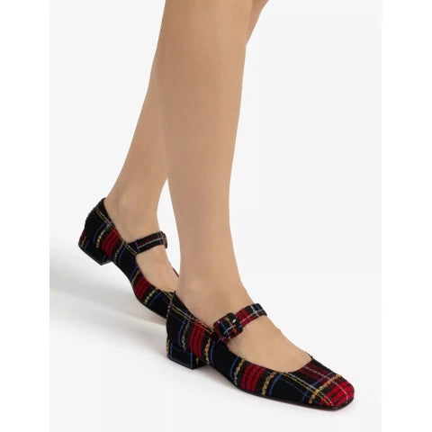 Penelope Chilvers Low Mary Jane in Tartan Plaid