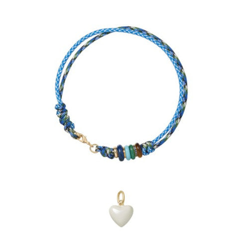 Roxanne Assoulin Super Size Happy Cord Necklace with Cream Heart