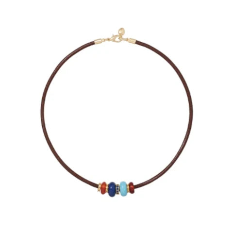 Roxanne Assoulin Leather Stone Slider Necklace