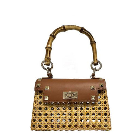 Serpui Eloah Om Wicker handbag with handle