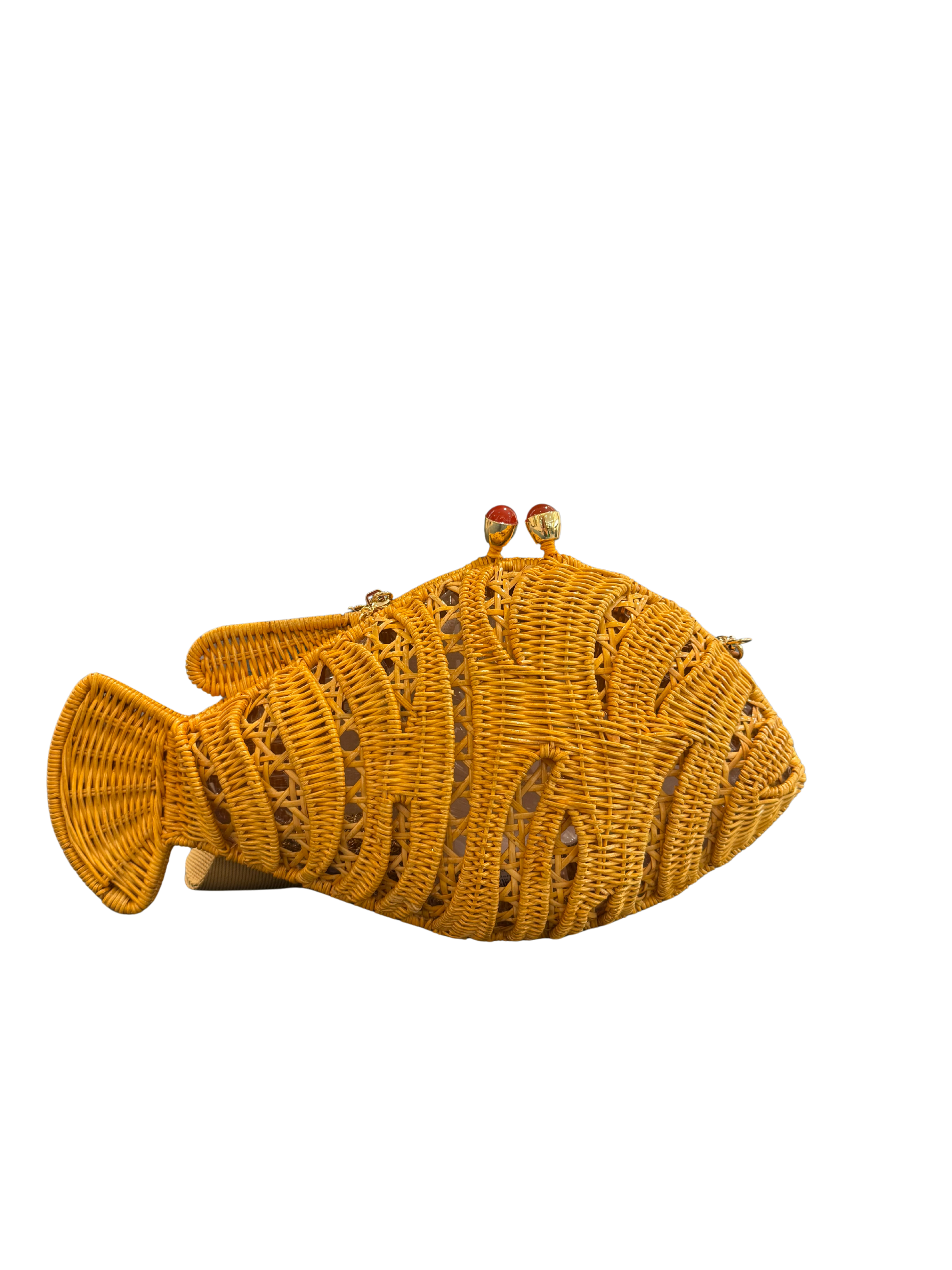 Serpui Robin Fish Wicker Clutch