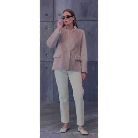 Suprema Reversible Blazer in Sand