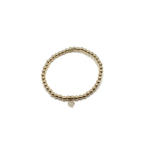 Sydney Evan 14k Gold Bracelet with Pave Heart Charm