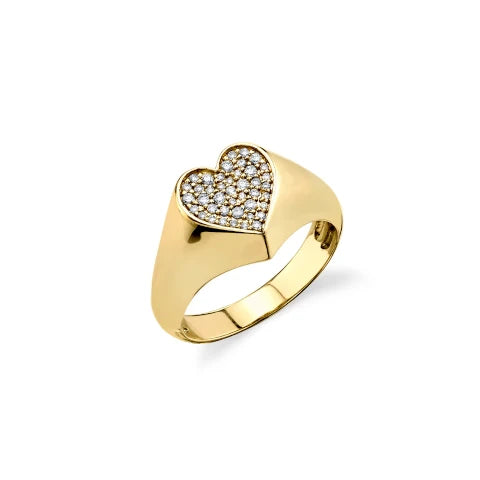 Sydney Evan Signet Heart Ring