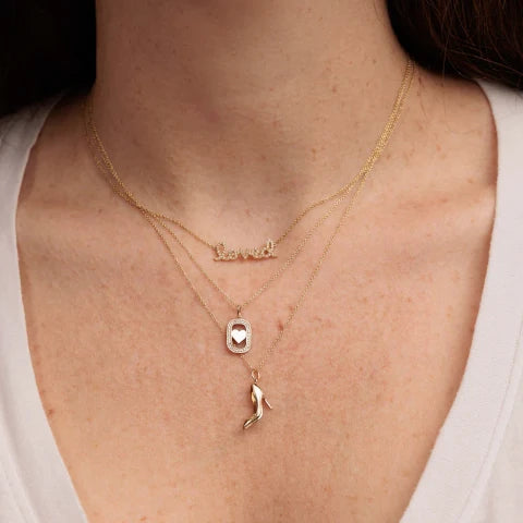 Sydney Evan Gold and Diamond Stiletto Charm Necklace