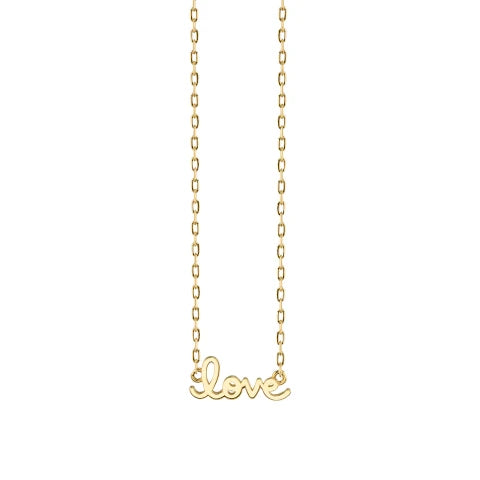 Sydney Evan Pure Gold Tiny LOVE Necklace