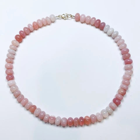 Theodosia Smooth Pink Opal Candy Necklace