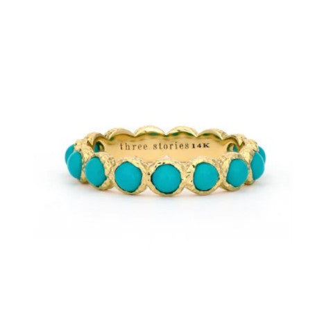 Three Stories Classic Gold and Turquoise Band