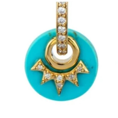Three Stories Single Love Explosion Turquoise Disc Charm