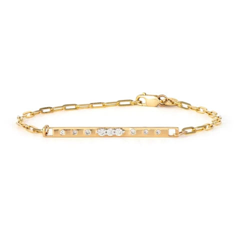 Three Stories Diamond Double Sided Bar Bracelet