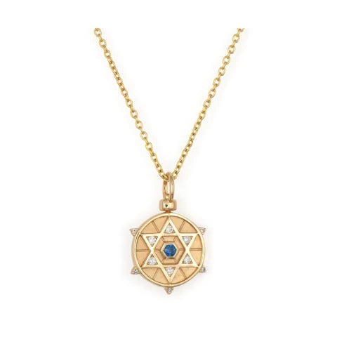 Three Stories Single Hamsa Star David Charm