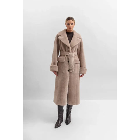 Urbancode Reversible Teddy Coat in Taupe