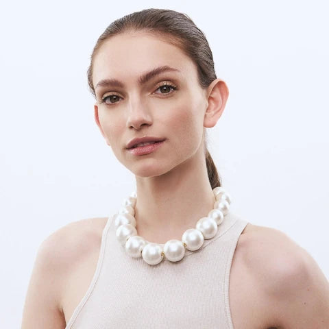 Vanessa Baroni Large Graduated Pearl Necklace