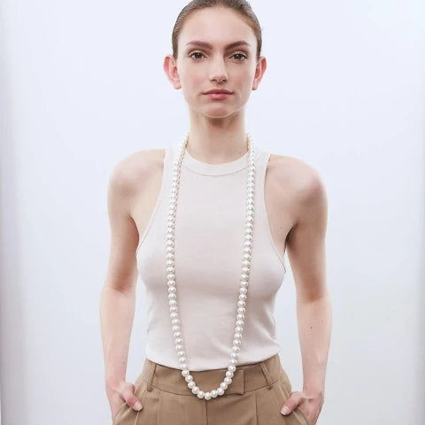 Vanessa Baroni Long Pearl Necklace