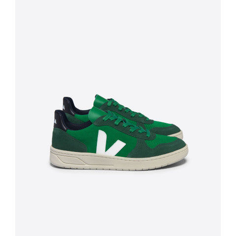 Veja V-10 Sneakers in Green Suede