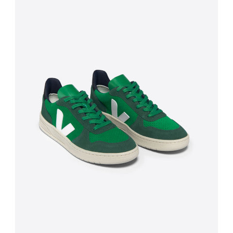 Veja V-10 Sneakers in Green Suede