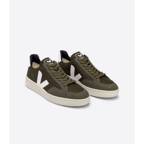 Veja V-12 Sneaker in Olive with White V