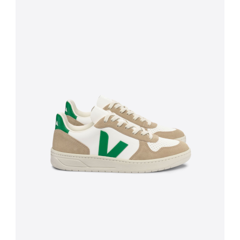 Veja V-10 White-Green-Sahara Sneakers