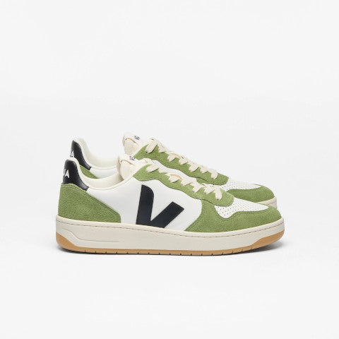Veja V-10 Sneaker in White Black Kiwi