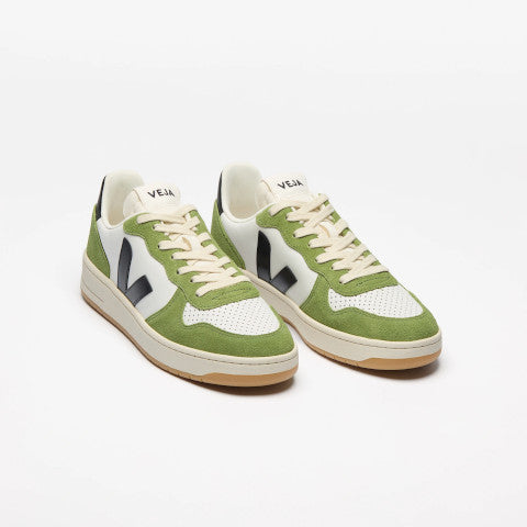 Veja V-10 Sneaker in White Black Kiwi