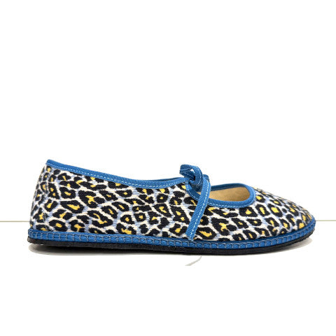 Vibi Venezia Brigitte Velvet Slippers in Blue/Leopard